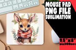 Holiday Spirit Animal Watercolor Sublimation Mouse Pad Product Image 1