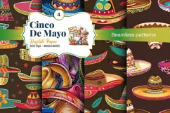 Cinco de Mayo digital paper, fiesta digital paper Product Image 1