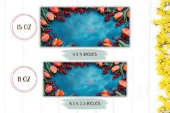 Spring Flowers Mug Wrap, Pink Tulips Mug Template Product Image 2