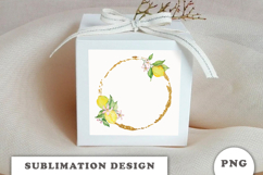 Watercolor Lemons Gold Frame png Product Image 2