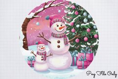 Pink Snowman Clipart Bundle PNG Product Image 3
