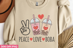 Peace Love Boba PNG, Boba Sublimation PNG Product Image 2