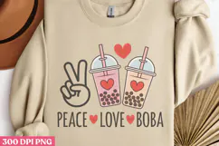 Peace Love Boba PNG, Boba Sublimation PNG Product Image 2
