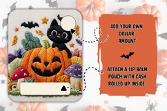 Halloween Black Cat Money Card Printable, Knitted Money Card Product Image 2