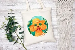 Summer Poodle Illustration, Tropical Poodle Dog PNG Product Image 2