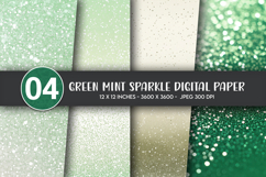 Green Mint Sparkle Digital Paper Product Image 1