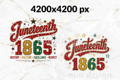 Juneteenth 1865 PNG, Black Pride Bling Sublimation Design Product Image 2