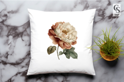 Vintage Beige Rose Flower Clipart PNG Product Image 2