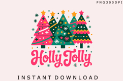 Colorful Holly Jolly Png, Christmas Tree Product Image 3