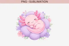 Pastel kawaii axolotl png design for T-shirts Product Image 4