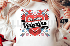 Be Mine Valentine Heart Roses And Arrows Design Illustration Product Image 2