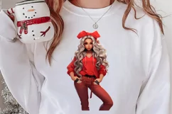 Cute Christmas Little Girl Sublimation Clipart Product Image 2