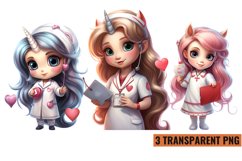 Unicorn Nurse Clipart, Unicorn Clipart, Unicorn Sublimation Product Image 1