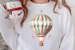 Christmas Hot Air Balloon Clipart, Christmas Hot Air Product Image 3