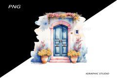 Watercolor Medirerranean Door Clipart Product Image 1