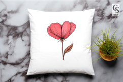 Pink Floral Heart Clipart Sublimation PNG Product Image 3