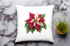 Watercolor Poinsettia Flower Clipart Sublimation PNG Product Image 2