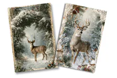 Vintage Winter Deer Junk Journal Pages Product Image 2