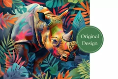 Rhinoceros Tumbler Wrap, Rhinoceros Sublimation Tumbler Product Image 2
