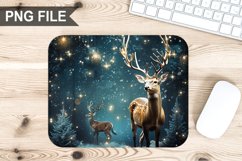 Christmas Deer Sublimation Mouse Pad PNG Design Product Image 1