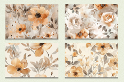 Beige Watercolor Flowers Cutting Boards sublimation Designs Product Image 2