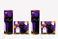 Cute Halloween Tumbler, Black Cat Tumbler Template Product Image 2