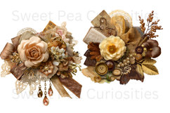Flowers, Lace Material, Ephemera, PNG, Junk Journal, clipart Product Image 2