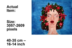 Women with flowers in the hair print wall art of painting Sl Product Image 2