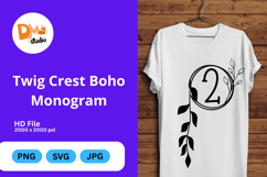 Twig Crest Boho Monogram Product Image 1