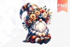 Floral Gnome Sublimation - Gnome Clipart Design Product Image 1