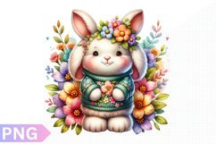 Spring Bunny Clipart - Bunny sublimation PNG Design Product Image 1