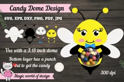 Bee boy Candy Dome Svg , 3d svg cut file, Couple Ornament Product Image 1