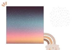 Sunset Sky Pillow Template, Stars Pillow Case Product Image 2