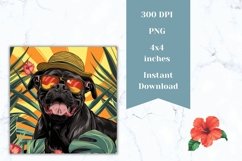 Summer Dog Square Coasters, Cane Corso Square Coasters PNG Product Image 2
