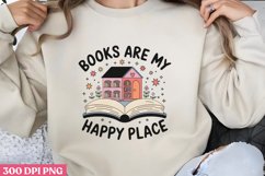 Books are my happy place PNG, Book Sublimation Bundle PNG Product Image 1