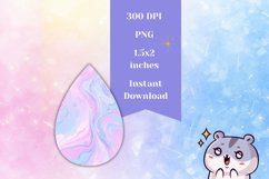 Pastel Teardrop Earring, Art Paint Mixture Sublimation Product Image 2