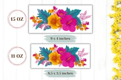 Floral Mug Wrap, Tropical Mug Design, Floral Print Product Image 2