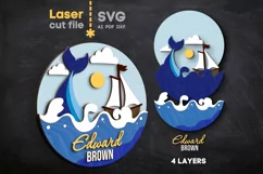 Sea Baby Name Sign SVG Laser cut file for Glowforge Product Image 2
