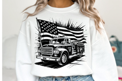 USA Firetruck Svg Design | Svg Cut Files | Shirt Svg Product Image 1