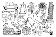 Italy Vacation Hand-Drawn Line Art Product Image 2
