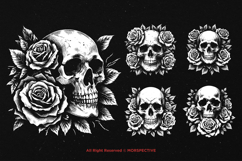 10 Bundle Dark Art Skull Rose Floral Sugar Gothic Skeleton Product Image 3