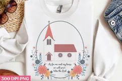 As for me and my house PNG, Retro Church Sublimation PNG Product Image 2