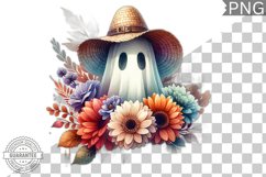 Halloween Ghost And Flowers Sublimation - Halloween Clipart Product Image 1