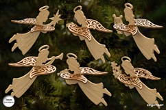 3D Christmas Angels Ornament Bundle | Glowforge | SVG Product Image 2