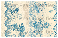 Shabby Chic, Blue, flowers, Papers, Junk Journal Product Image 2