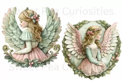 Christmas, Angels, Ephemera, PNG, watercolor, Clipart Product Image 2