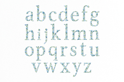 Watercolor Hydrangea alphabet clipart Product Image 2