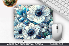 Mouse Pad Sublimation, Winter Flower Mouse Pad PNG Design Product Image 1