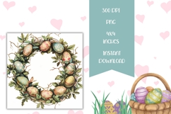 Easter Wreath Square Coaster PNG, Easter Wreath Sublimation Product Image 2