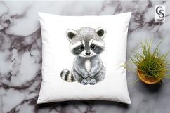 Cute Raccoon Baby Animal Clipart Sublimation PNG Product Image 2